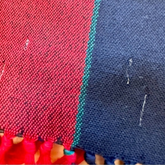 Whitney Brooks Burgandy Navy Fall Lambswool German Made Scarf - Picture 8 of 8